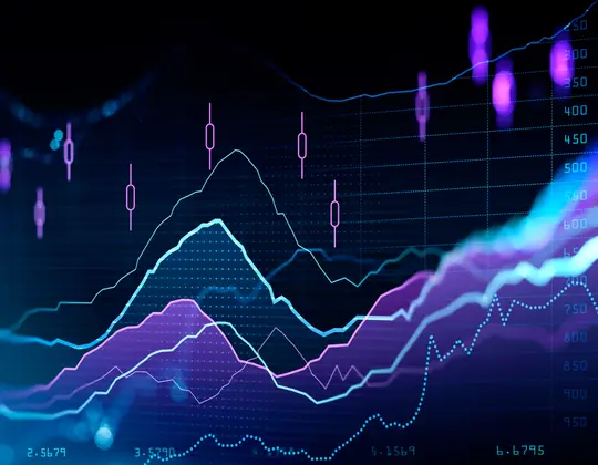 Image of charts and candlesticks